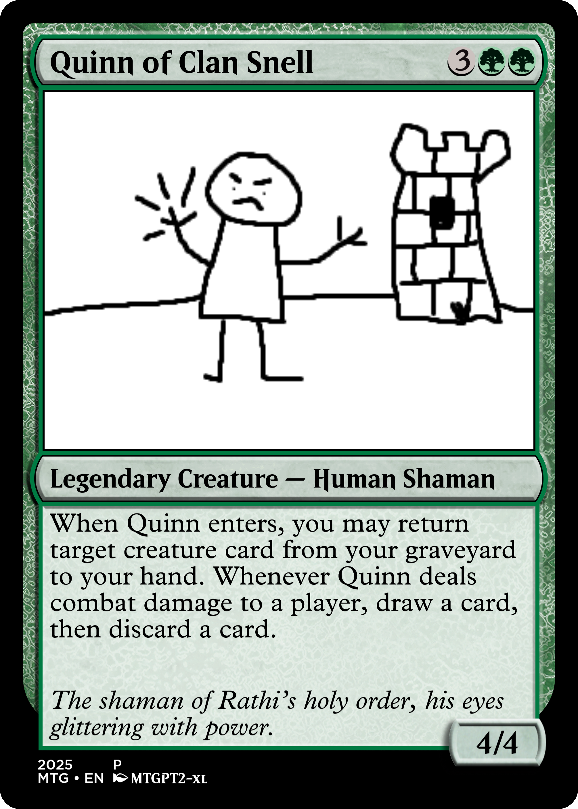 A custom MTG card, Quinn of Clan Snell